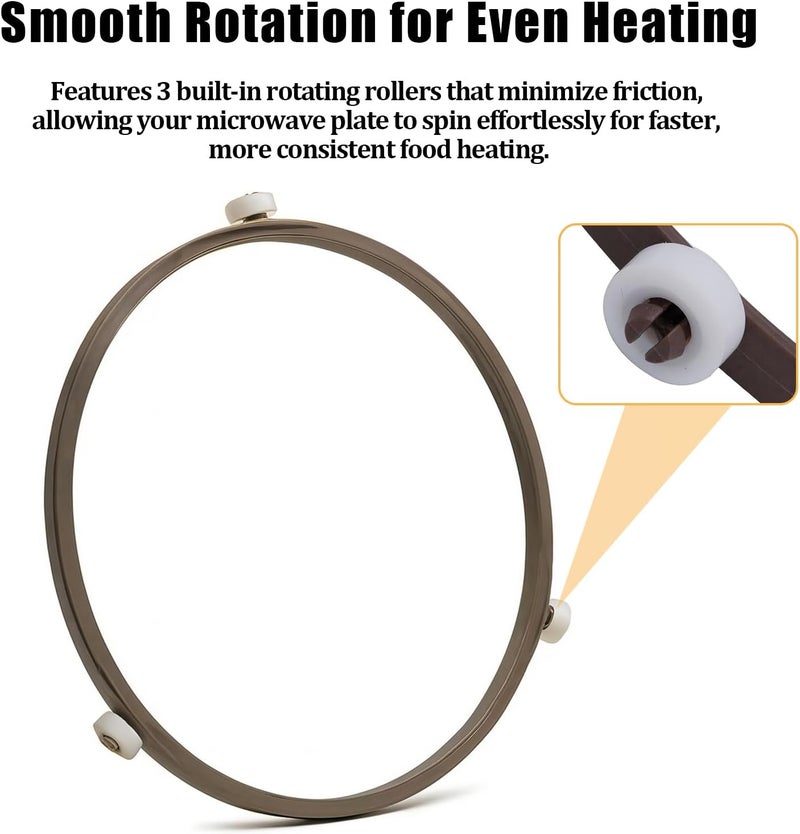 smrtcol Microwave Turntable Ring Replacement 7-Inch Microwave Oven Spinner Replacement Parts with 3 Smooth Rollers Universal Fit for Most Microwaves - Image 3